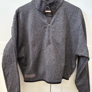 lululemon Lab Women’s Charcoal Leopard-Print Quarter-Zip Pullover